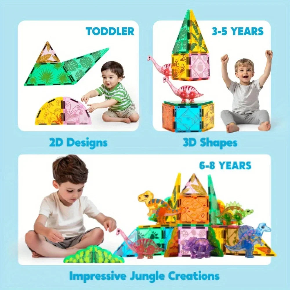 JOYFY 50Pcs Magnetic Building Tiles