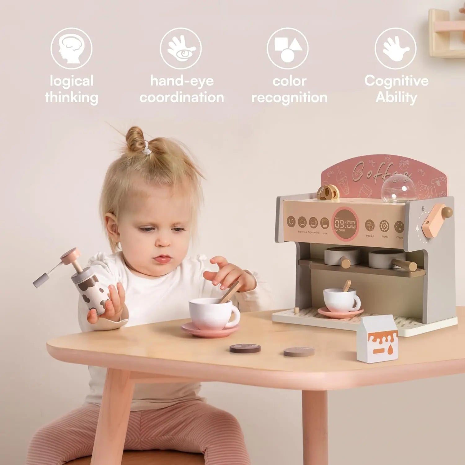 Robotime Robud Kids Coffee Maker Wooden Toy
