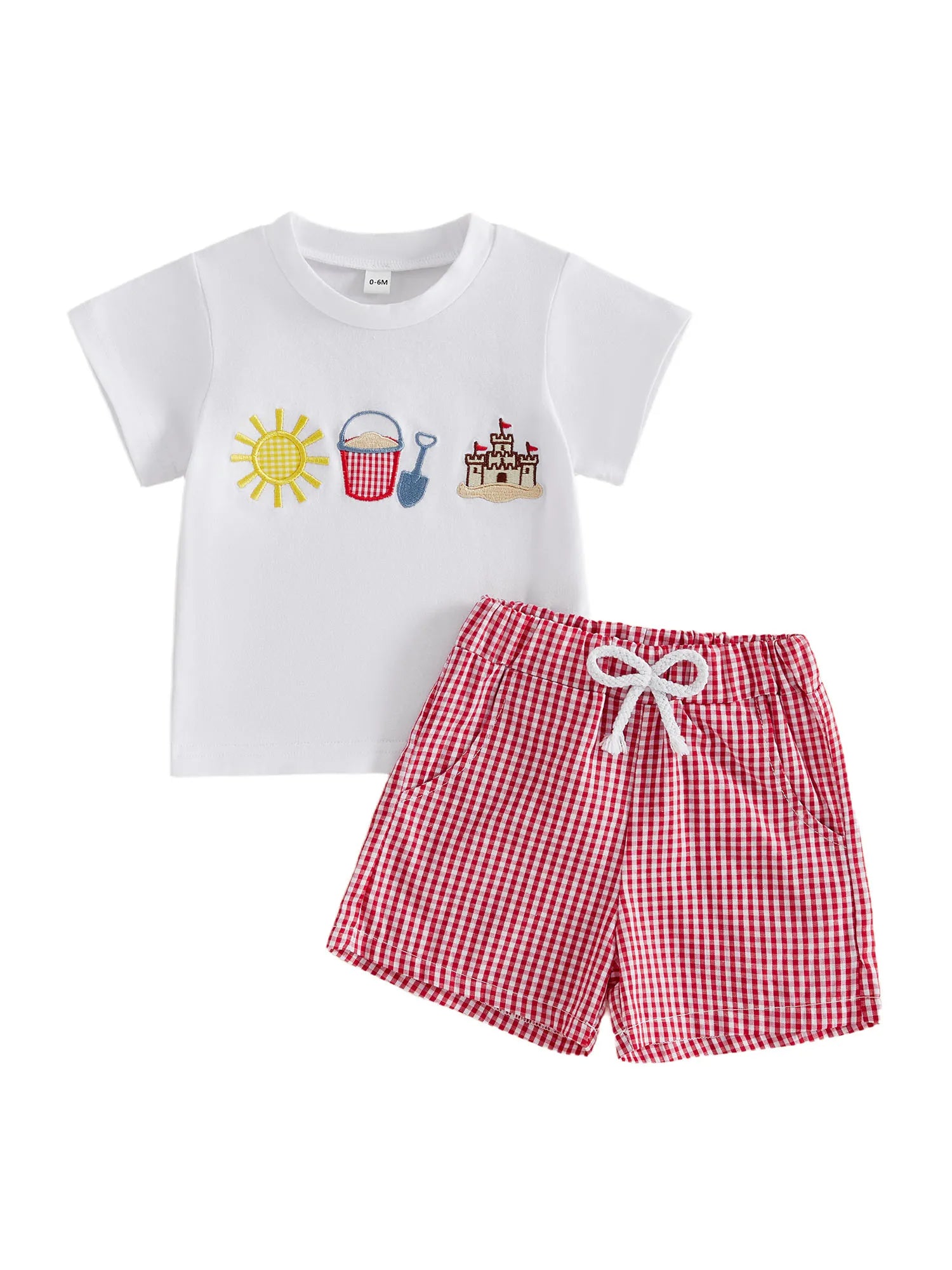Ice Cream Print T-shirt and Denim Shorts Set