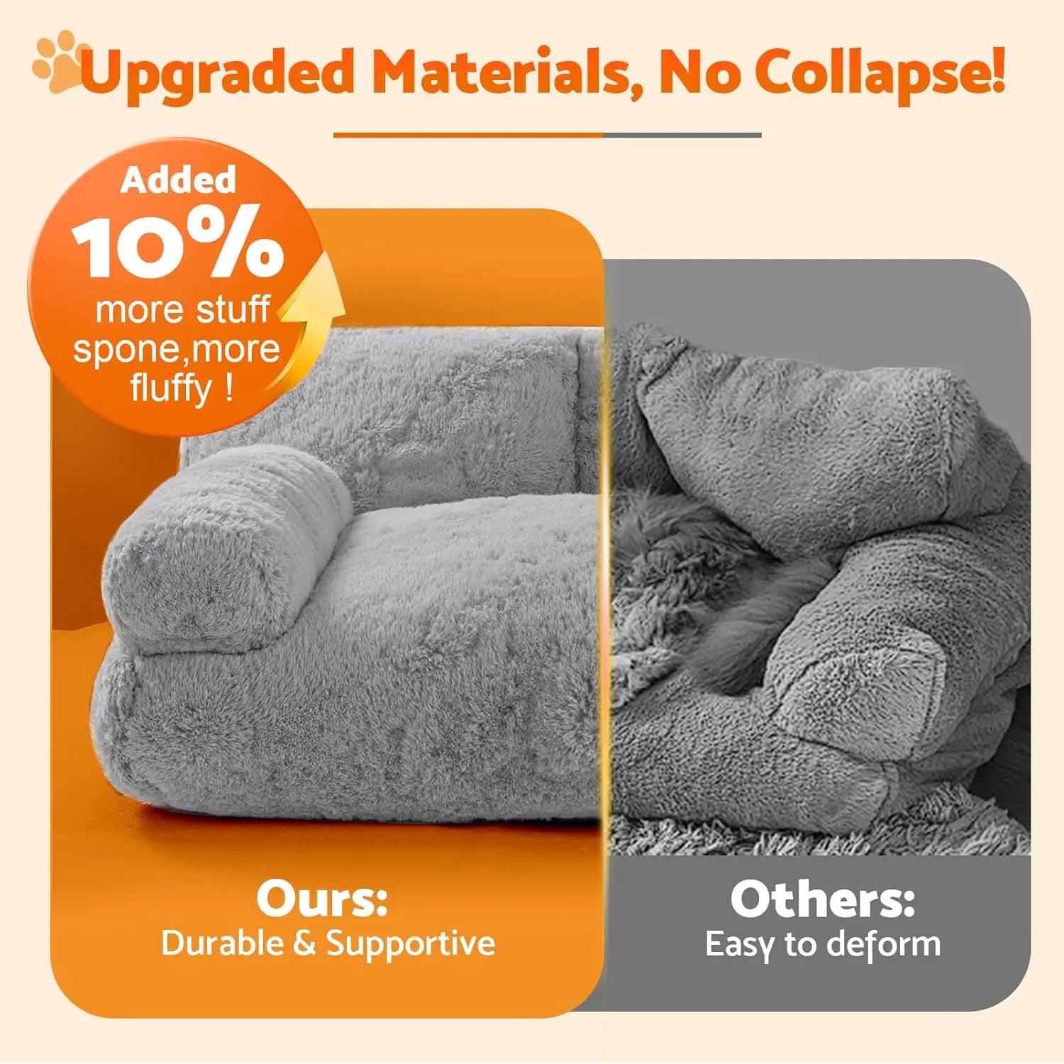 Orthopedic Pet Couch with Bolstered Edges