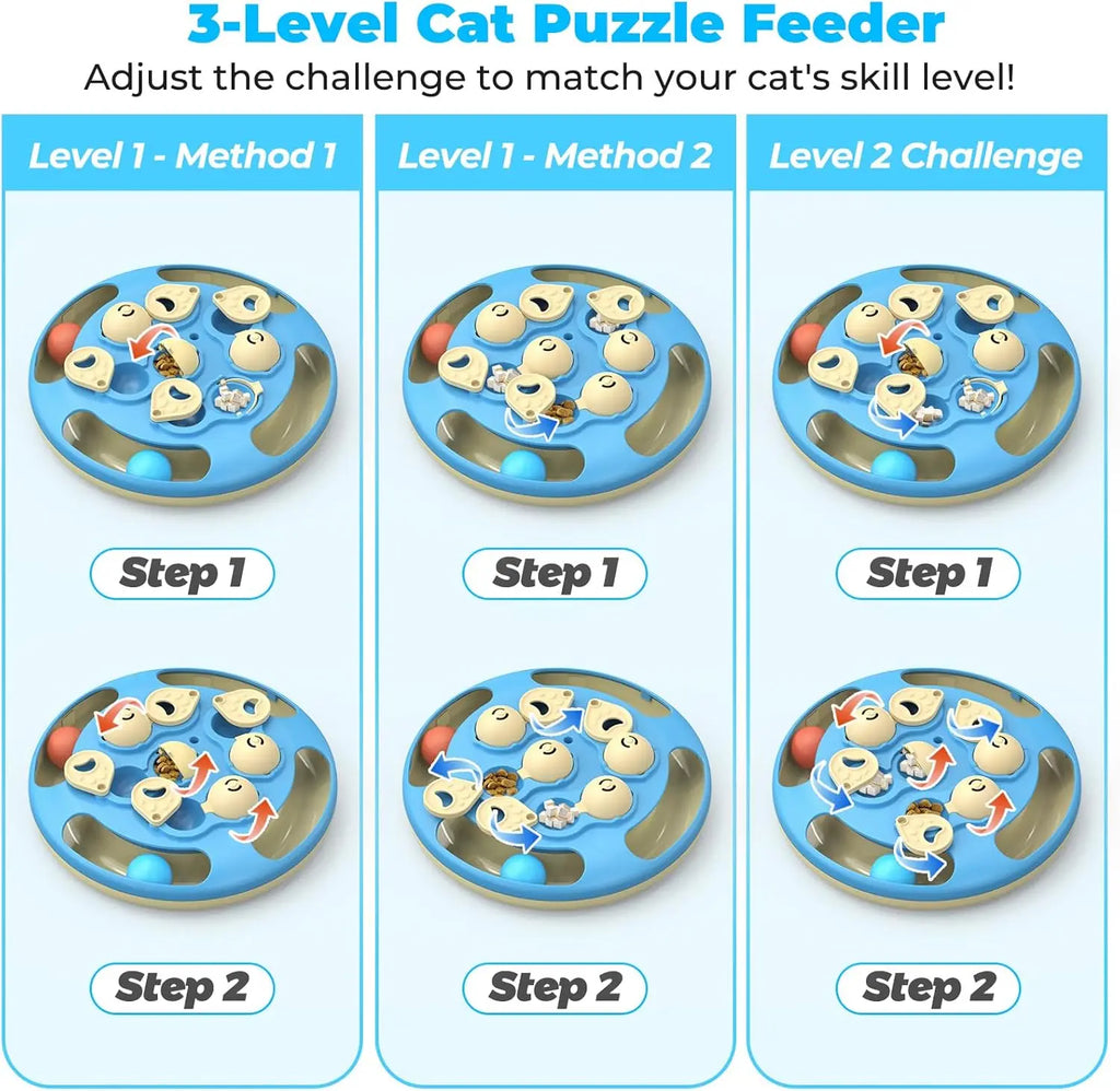 Interactive Cat Puzzle Toy with Track Balls