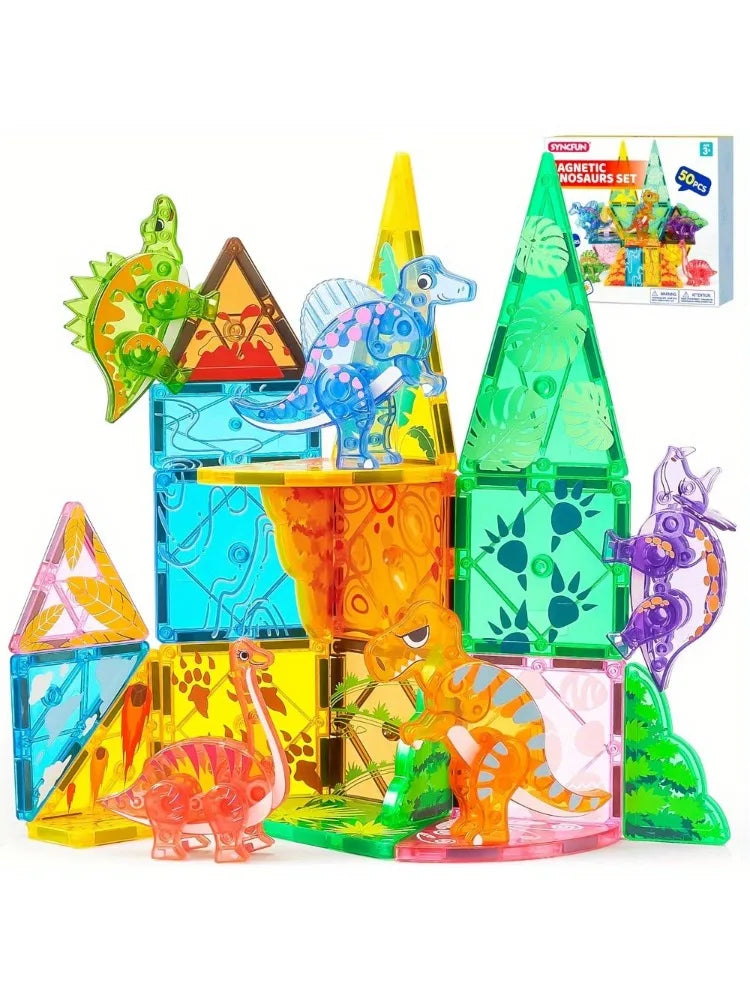 JOYFY 50Pcs Magnetic Building Tiles