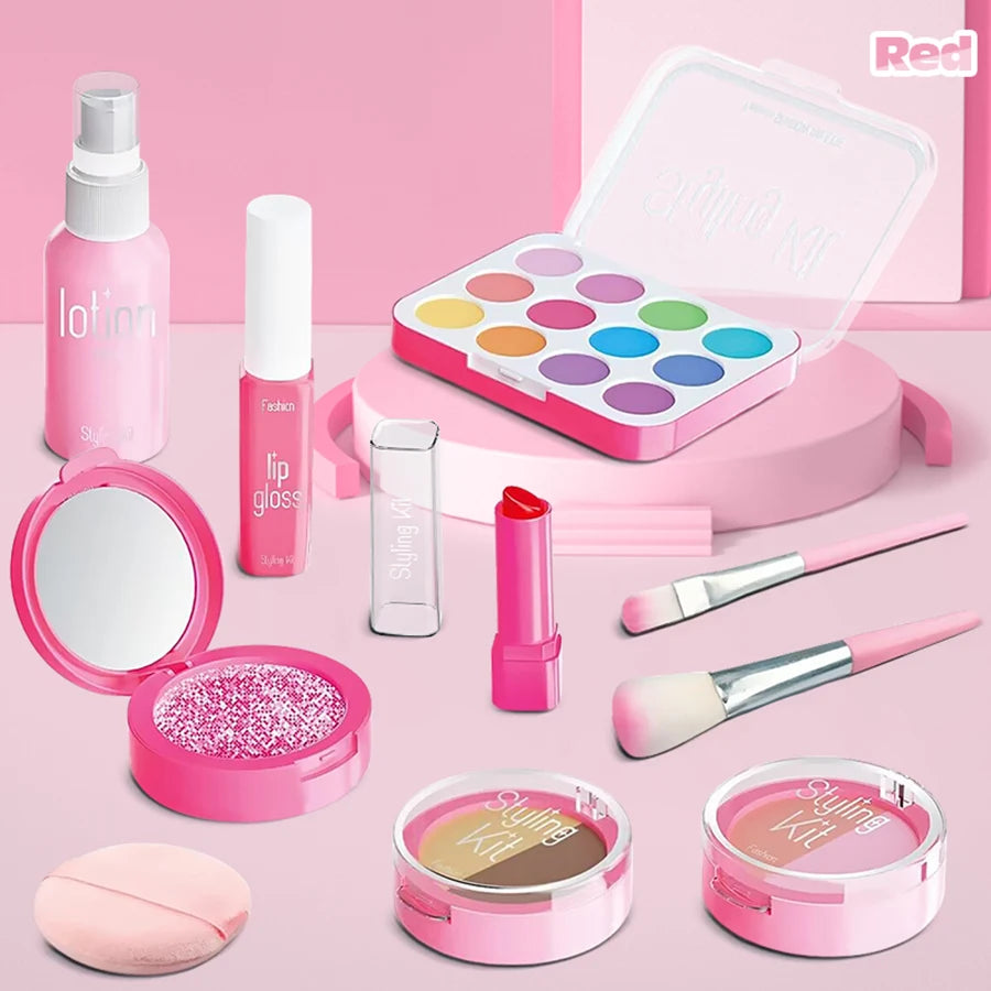 Girls pretend play children's makeup