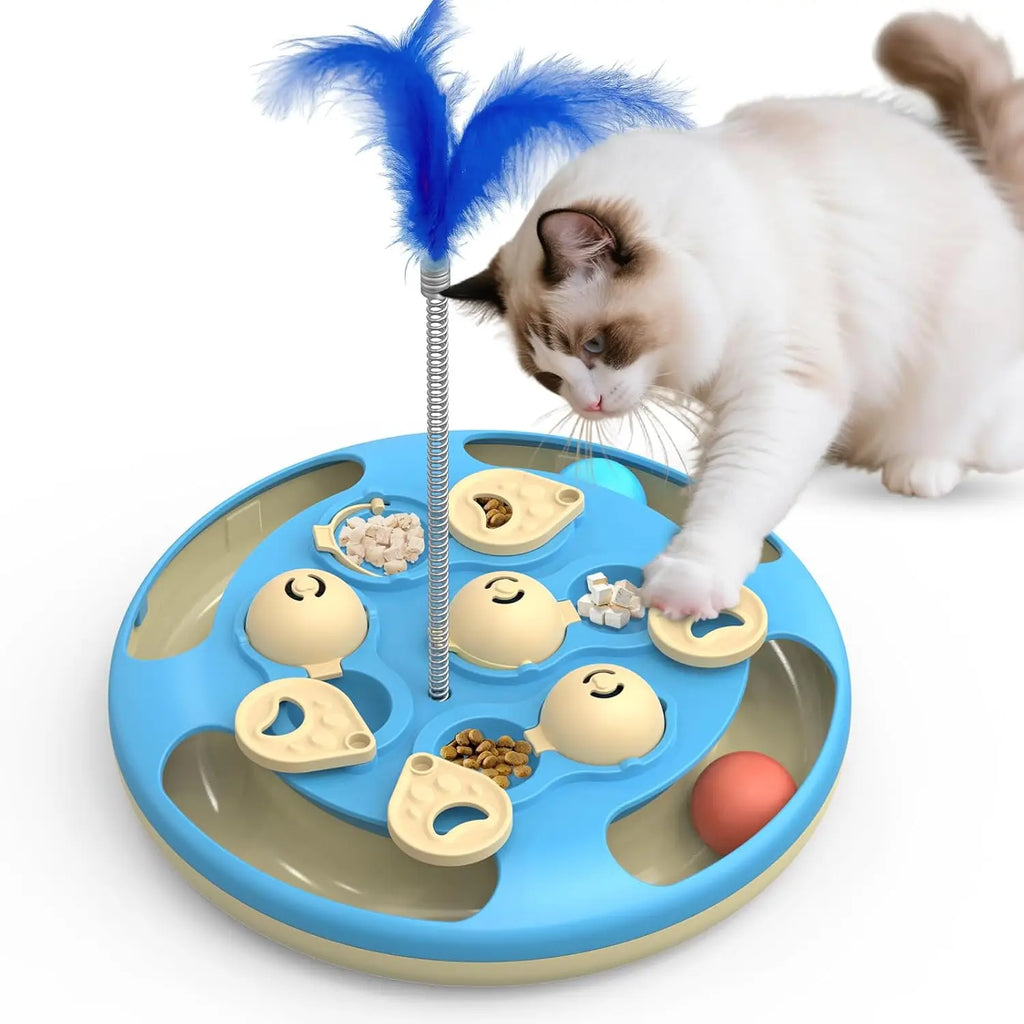 Interactive Cat Puzzle Toy with Track Balls