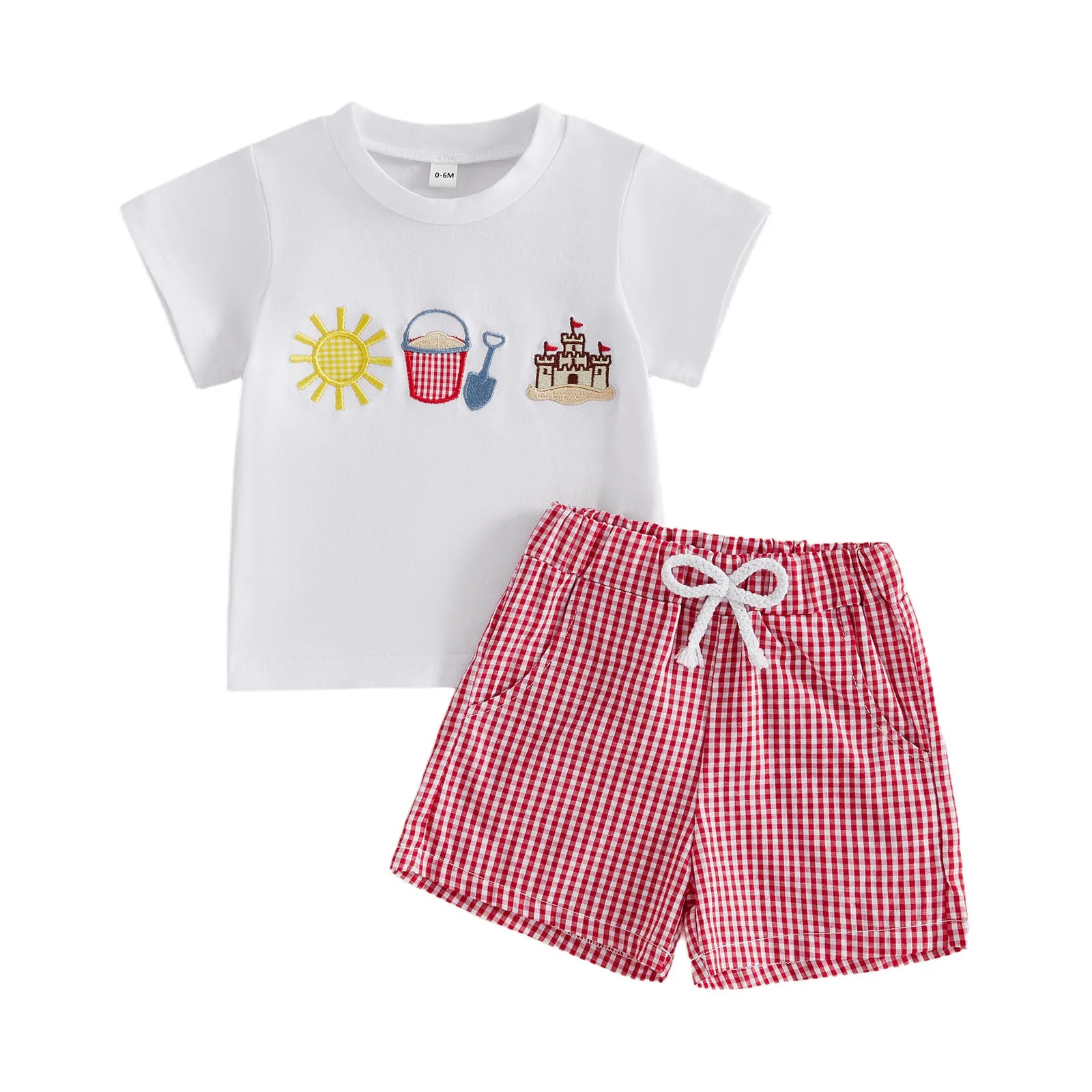 Ice Cream Print T-shirt and Denim Shorts Set