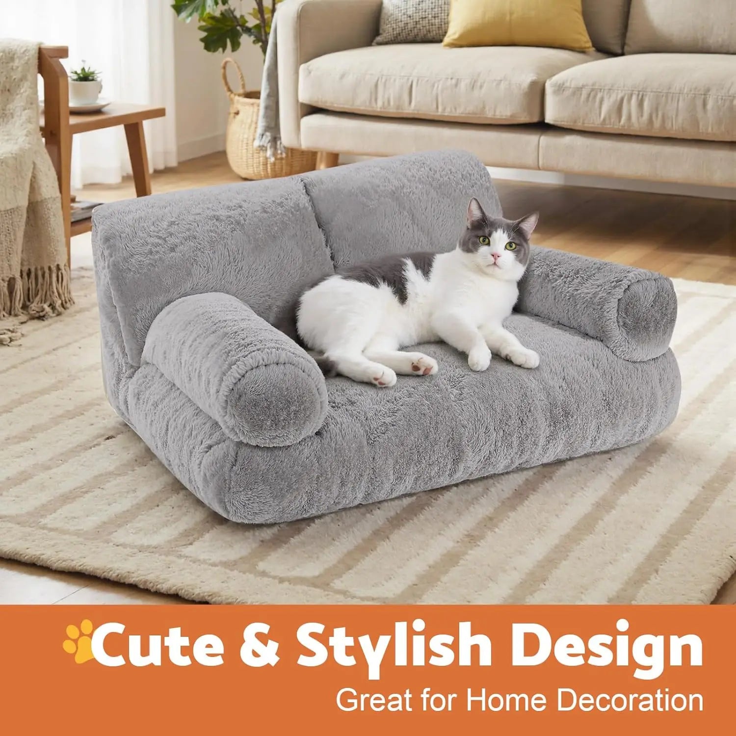 Orthopedic Pet Couch with Bolstered Edges