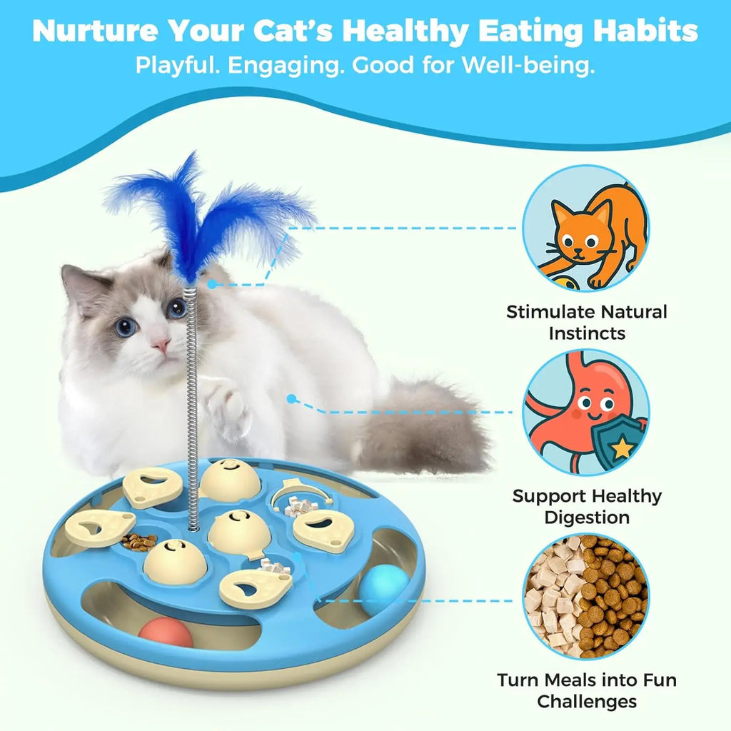 Interactive Cat Puzzle Toy with Track Balls