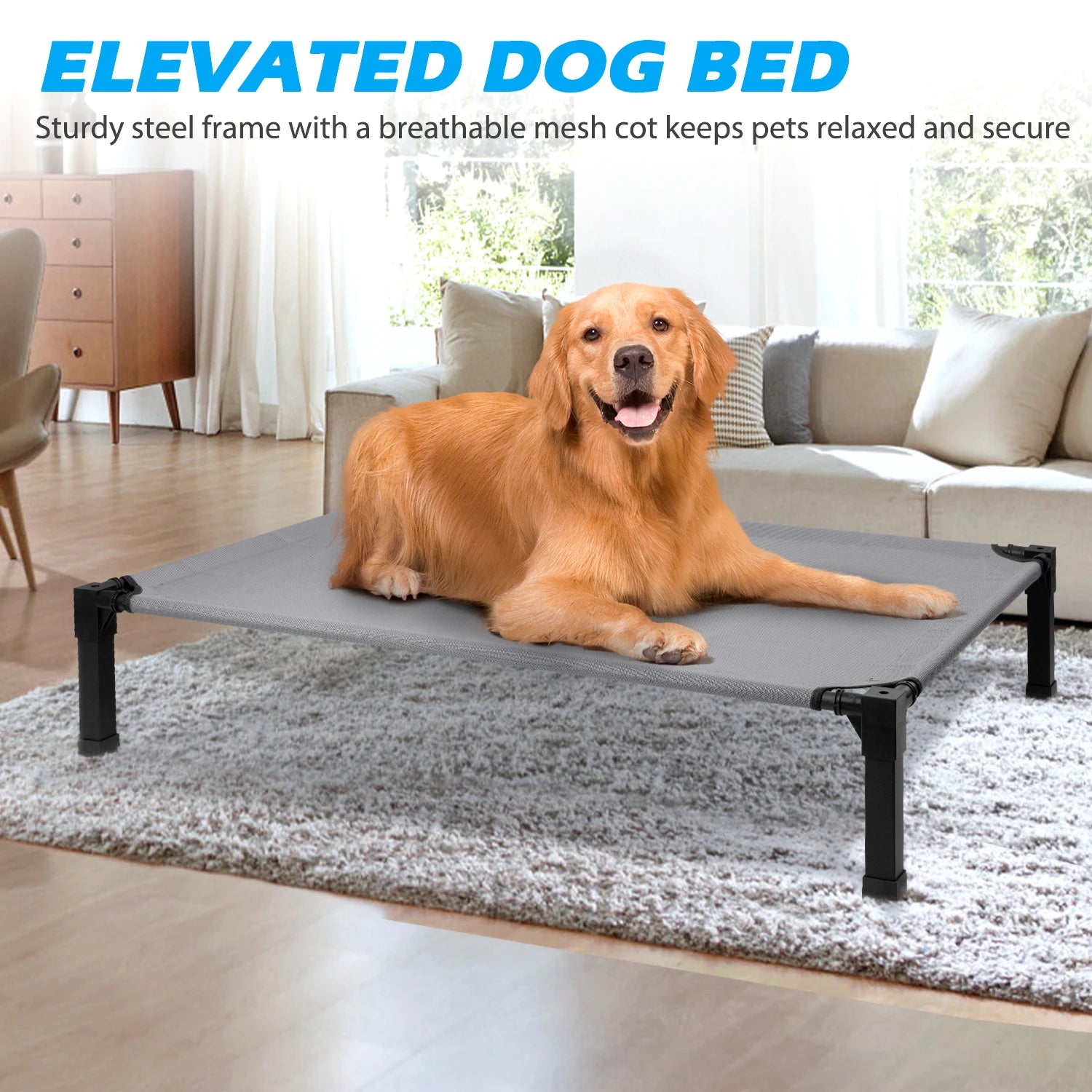Cooling Raised Pet Cot with Chew Proof Material