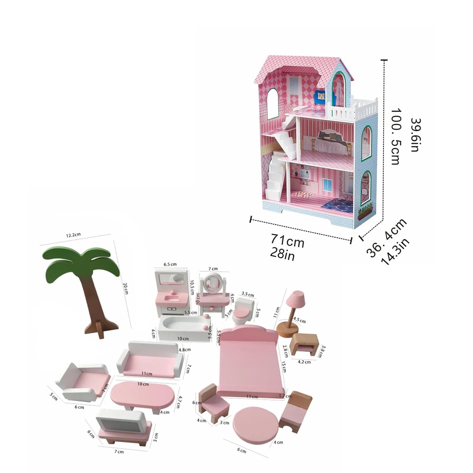3 Tier Kids Dollhouse