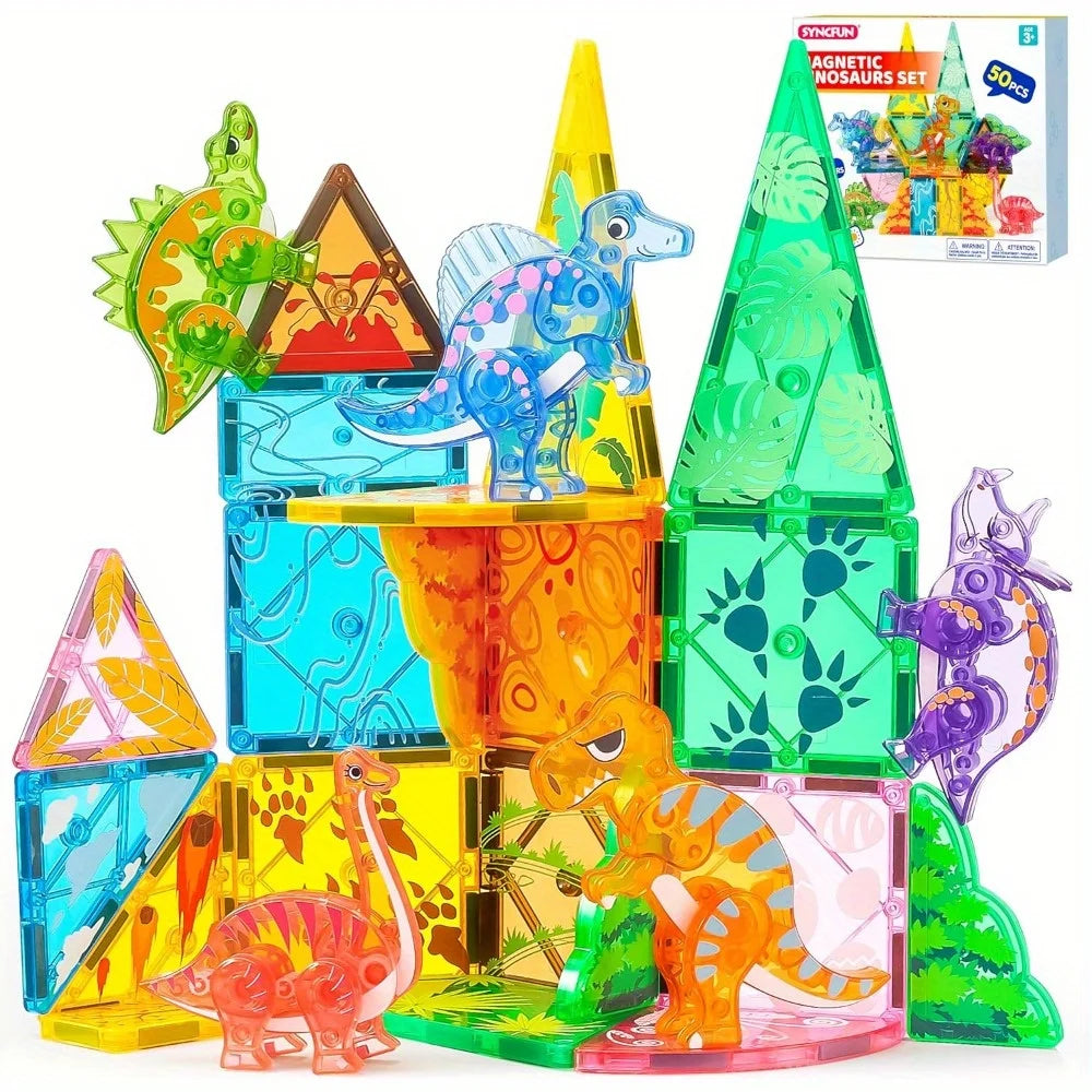 JOYFY 50Pcs Magnetic Building Tiles