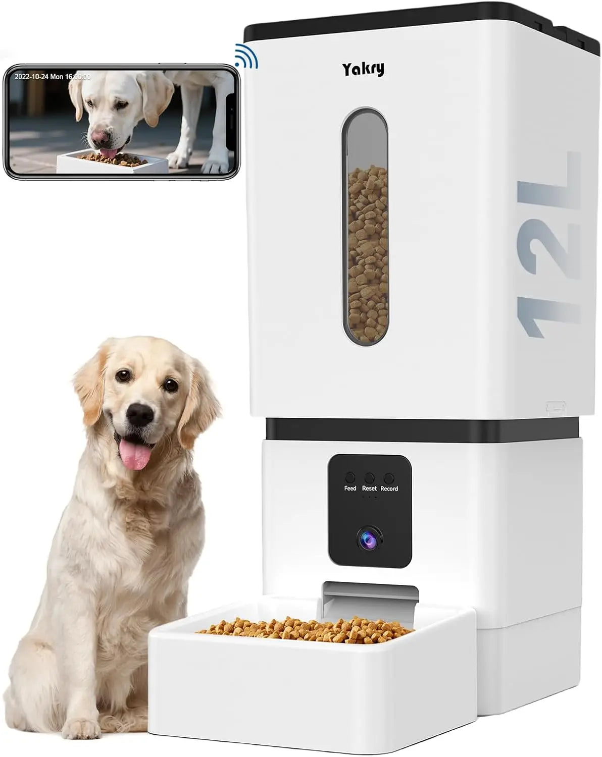 12L Smart Automatic Dog Feeder with Camera