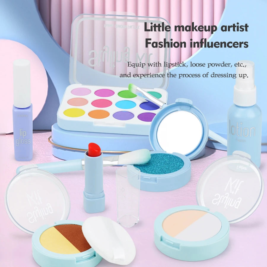 Girls pretend play children's makeup