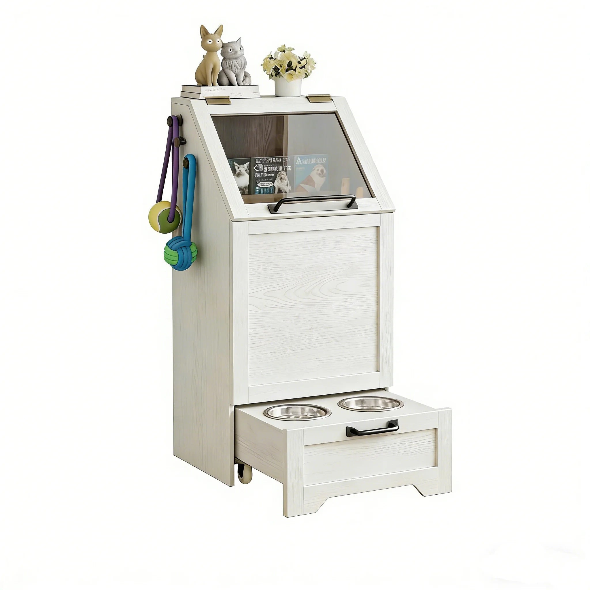 Dog Food Station with Storage