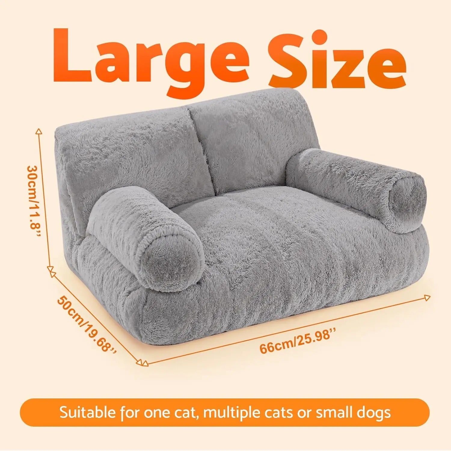 Orthopedic Pet Couch with Bolstered Edges